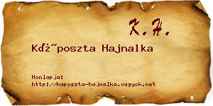 Káposzta Hajnalka névjegykártya