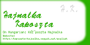 hajnalka kaposzta business card